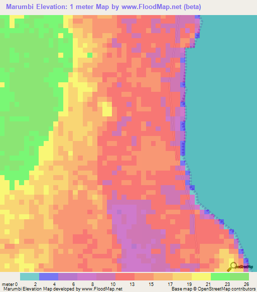 Marumbi,Tanzania Elevation Map