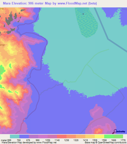 Mara,Tanzania Elevation Map