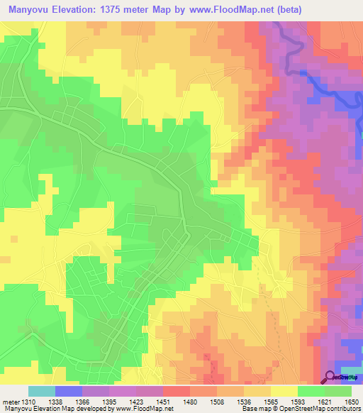 Manyovu,Tanzania Elevation Map