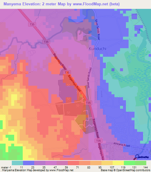 Manyema,Tanzania Elevation Map