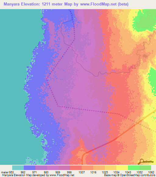 Manyara,Tanzania Elevation Map