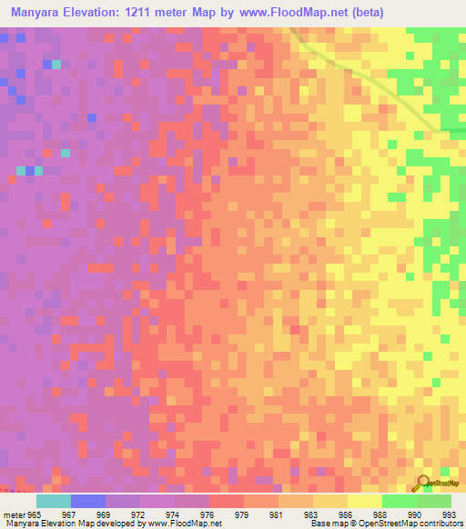 Manyara,Tanzania Elevation Map