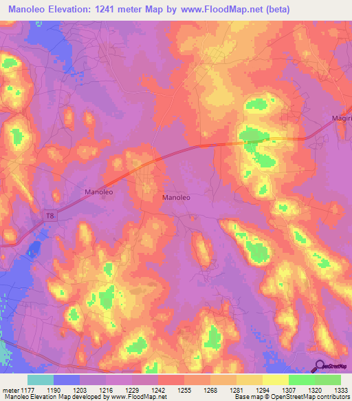 Manoleo,Tanzania Elevation Map