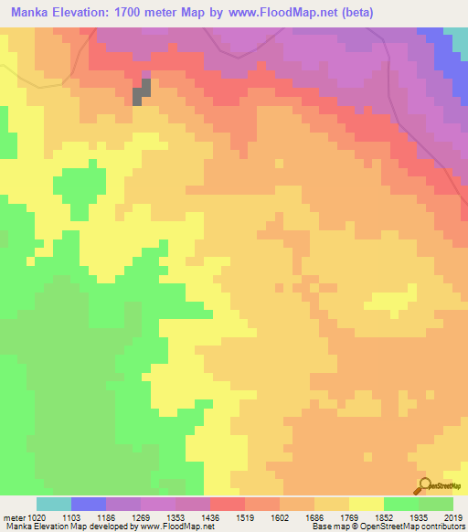 Manka,Tanzania Elevation Map