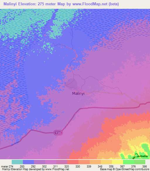 Malinyi,Tanzania Elevation Map