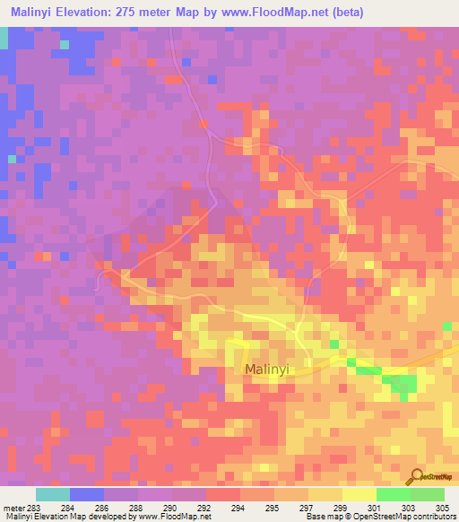 Malinyi,Tanzania Elevation Map