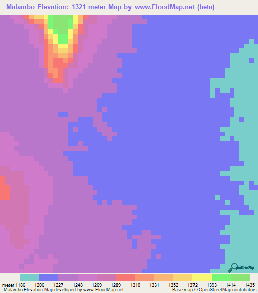 Malambo,Tanzania Elevation Map