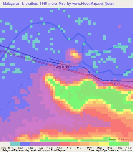 Malagarasi,Tanzania Elevation Map