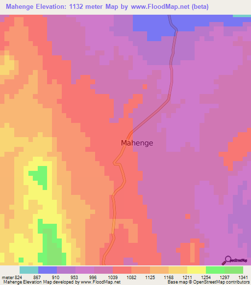 Mahenge,Tanzania Elevation Map