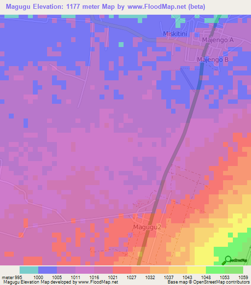 Magugu,Tanzania Elevation Map