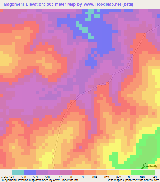 Magomeni,Tanzania Elevation Map