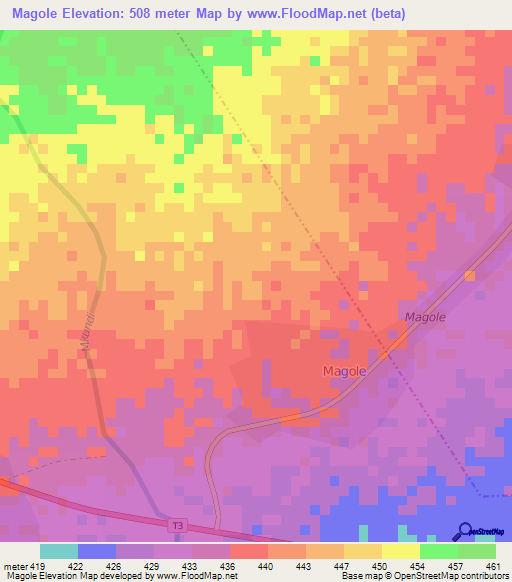 Magole,Tanzania Elevation Map