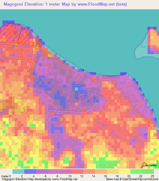 Magogoni,Tanzania Elevation Map