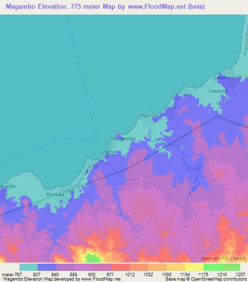 Magambo,Tanzania Elevation Map