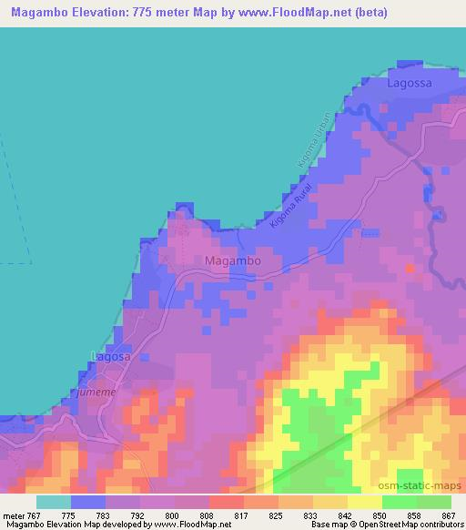 Magambo,Tanzania Elevation Map