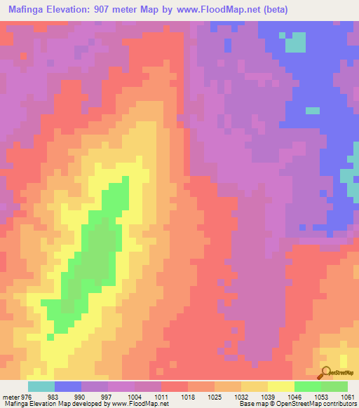 Mafinga,Tanzania Elevation Map