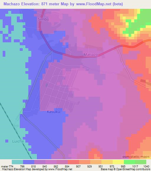 Machazo,Tanzania Elevation Map