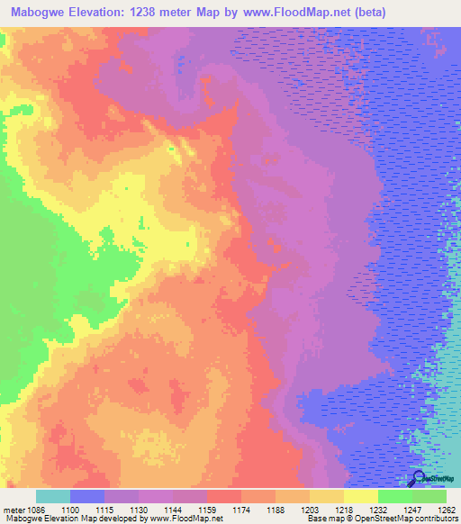 Mabogwe,Tanzania Elevation Map