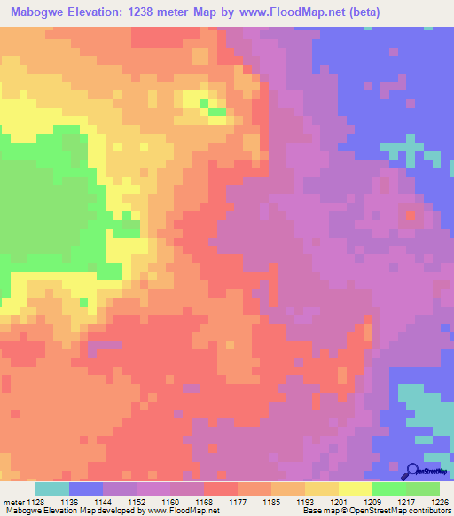 Mabogwe,Tanzania Elevation Map