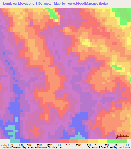 Lumbwa,Tanzania Elevation Map