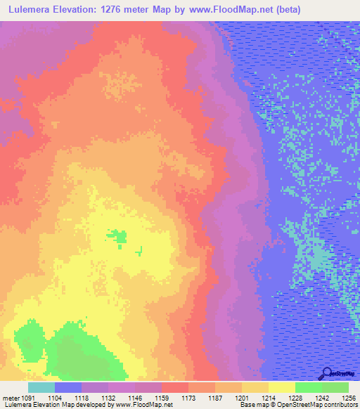 Lulemera,Tanzania Elevation Map