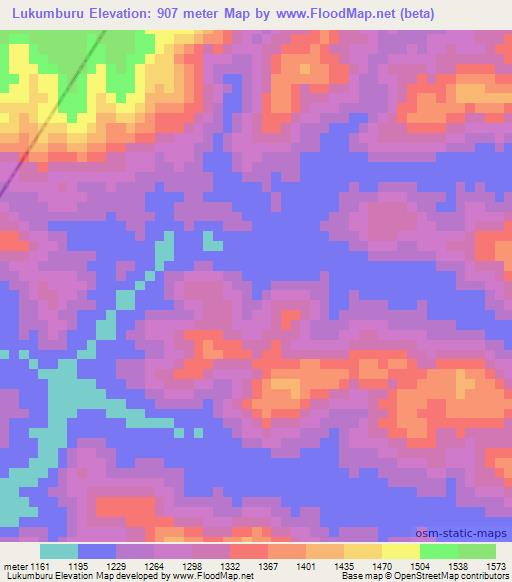 Lukumburu,Tanzania Elevation Map