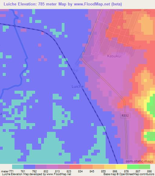 Luiche,Tanzania Elevation Map