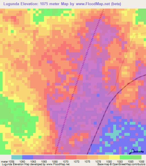 Lugunda,Tanzania Elevation Map