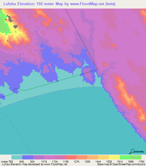 Lufubu,Tanzania Elevation Map