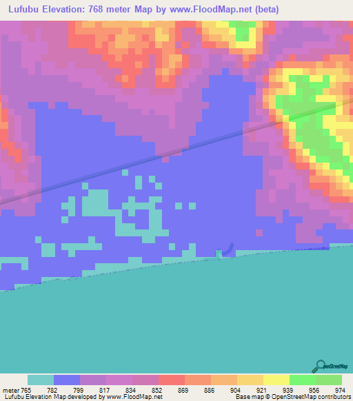 Lufubu,Tanzania Elevation Map