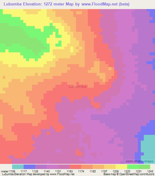 Lubumba,Tanzania Elevation Map