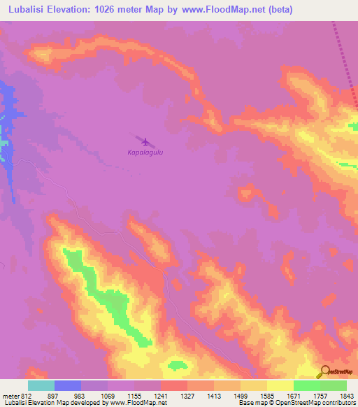 Lubalisi,Tanzania Elevation Map