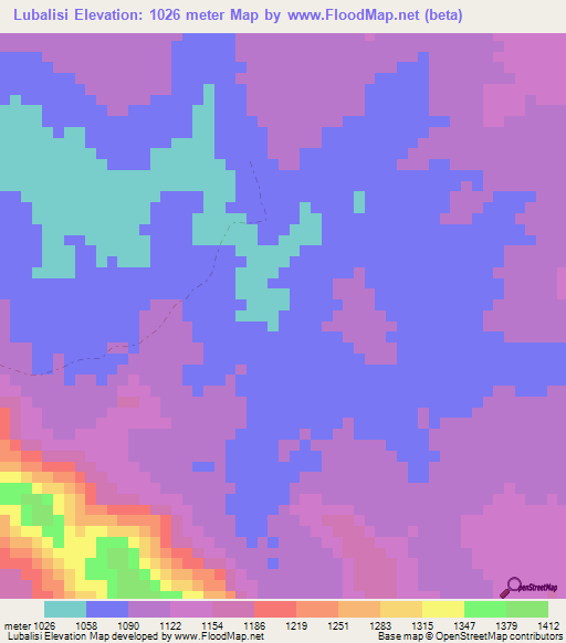 Lubalisi,Tanzania Elevation Map