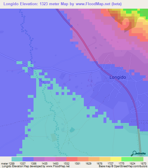 Longido,Tanzania Elevation Map