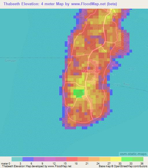 Thabeeth,Micronesia Elevation Map