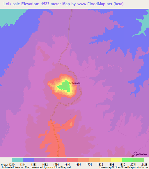 Lolkisale,Tanzania Elevation Map