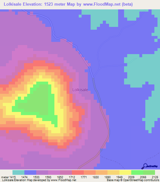 Lolkisale,Tanzania Elevation Map