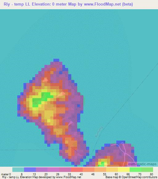 Riy - temp LL,Micronesia Elevation Map