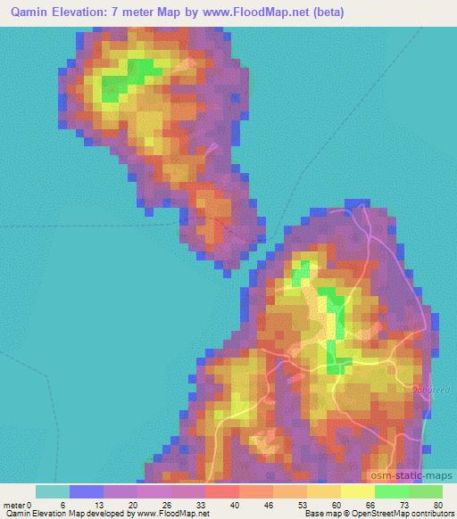 Qamin,Micronesia Elevation Map