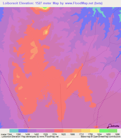 Loiborsoit,Tanzania Elevation Map