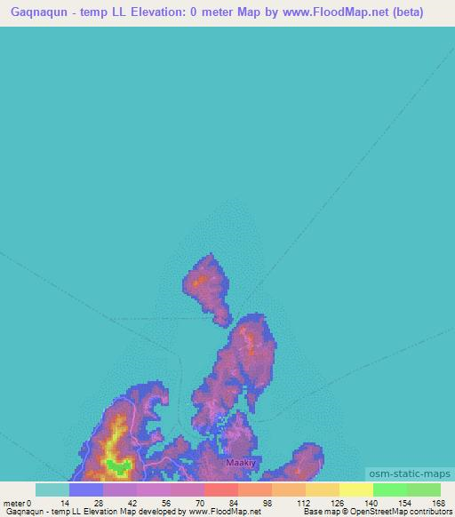 Gaqnaqun - temp LL,Micronesia Elevation Map