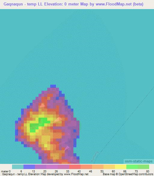 Gaqnaqun - temp LL,Micronesia Elevation Map