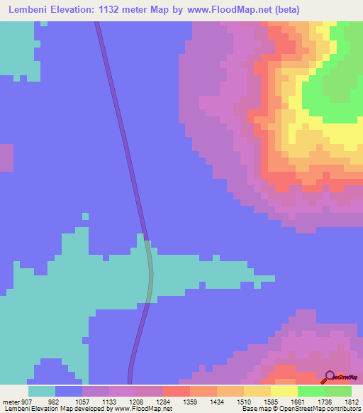 Lembeni,Tanzania Elevation Map