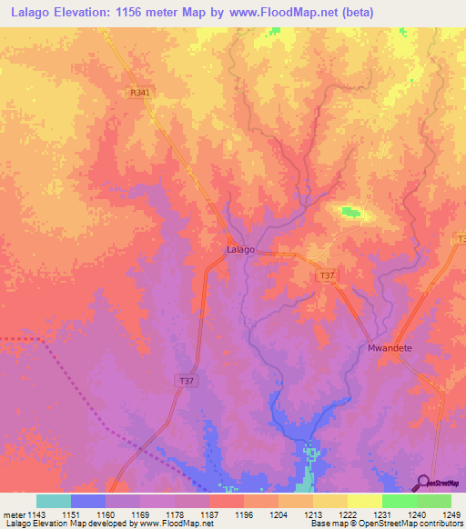 Lalago,Tanzania Elevation Map