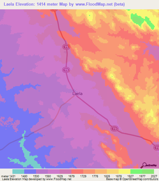 Laela,Tanzania Elevation Map