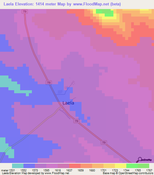 Laela,Tanzania Elevation Map