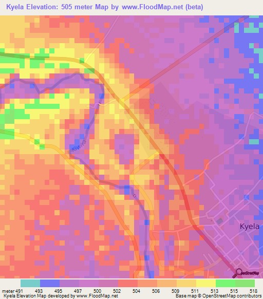 Kyela,Tanzania Elevation Map