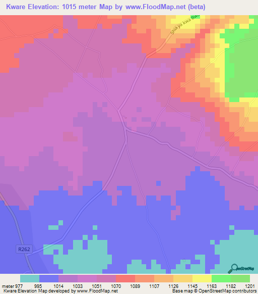 Kware,Tanzania Elevation Map