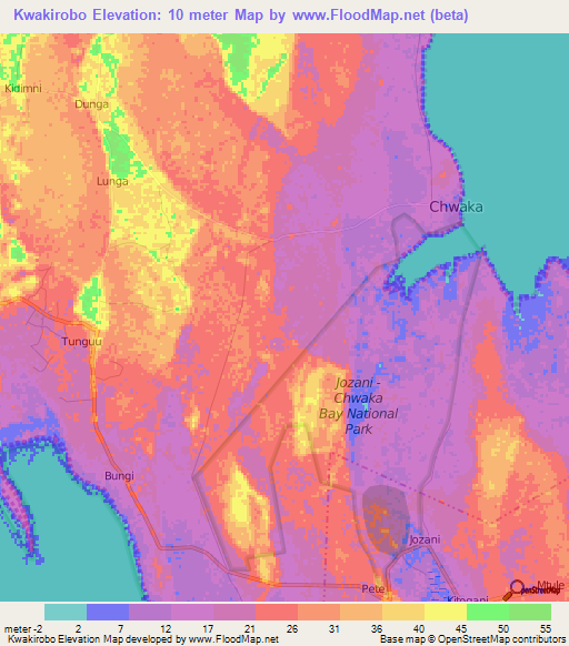 Kwakirobo,Tanzania Elevation Map