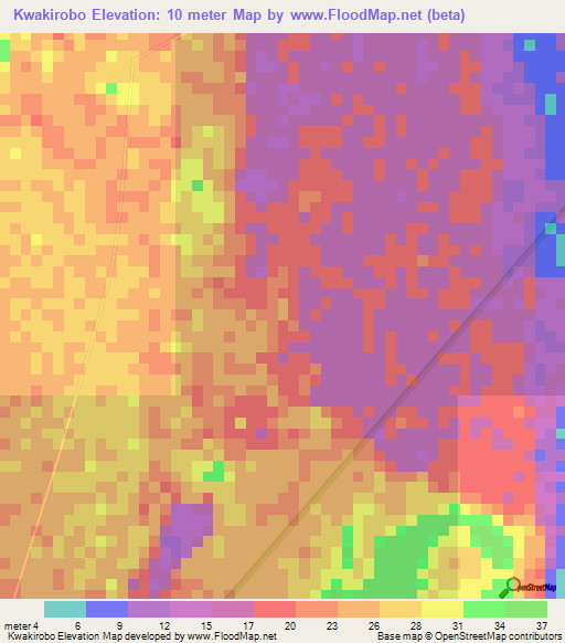 Kwakirobo,Tanzania Elevation Map